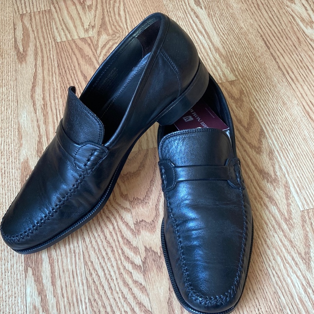 Brunomagli Mens black leather slip on shoe